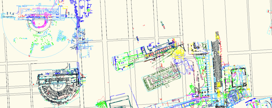 Actual state plans digitized in AutoCAD